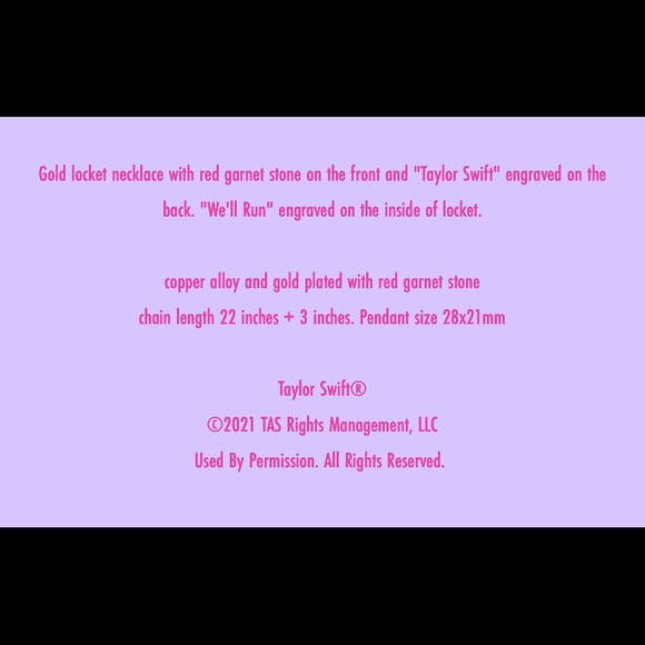 NEW Taylor Swift RED We’ll Run Necklace - Picture 4 of 9